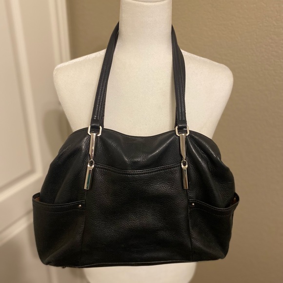 B. Makowsky Black Leather Hobo Bag EUC - Picture 1 of 14